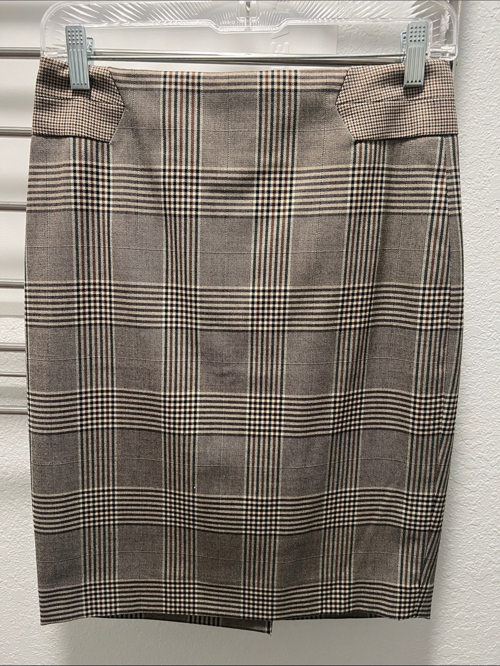 The Limited Plaid Pencil Skirt - Brown & Black